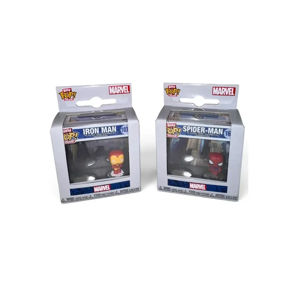 Funko Bitty Pop Deluxe Iron Man 1036 Spider-Man 160 Avengers Tower Lot of 2